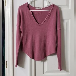 Free People Come & Get It Solid V-Neck Top